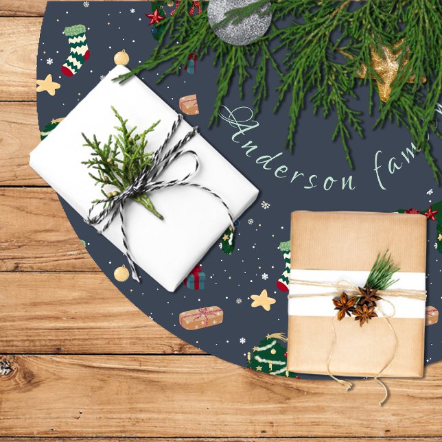 Christmas tree decoration, brushed polyester tree  brushed polyester tree skirt (Christmas tree decoration, brushed polyester tree skirt)