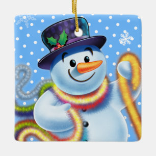 Christmas tree decoration Snowman & tinsel.