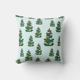 Christmas Tree Decoration Winter Snow Xmas Holiday Throw Pillow