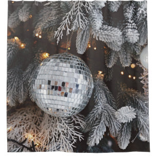 Christmas tree decorations, festive light backgrou