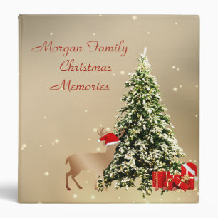 Christmas Tree,Deer with Santa Hat,Presents Binder