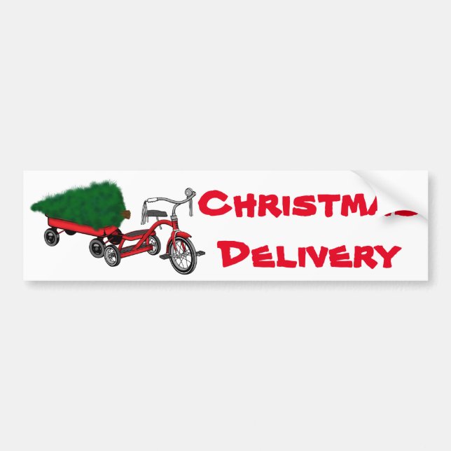 christmas tree delivery bumper sticker (Front)