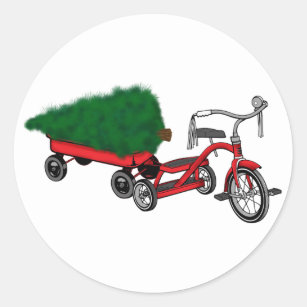 christmas tree delivery classic round sticker