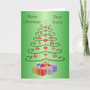 Christmas Tree Design Uncle Christmas Holiday Card