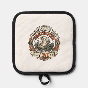 Christmas Tree Destroyer Cat Christmas Tree Destro Pot Holder