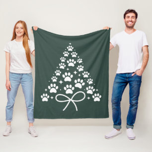 Christmas Tree Dog Lover Owner Gift Holiday Fleece Blanket