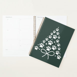 Christmas Tree Dog Lover Owner Gift Holiday Planner