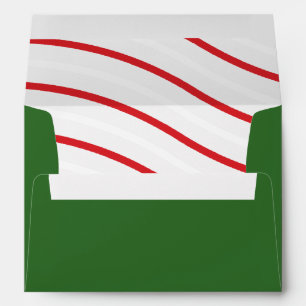 Christmas Tree Doodle Theme Holiday Red Green Envelope