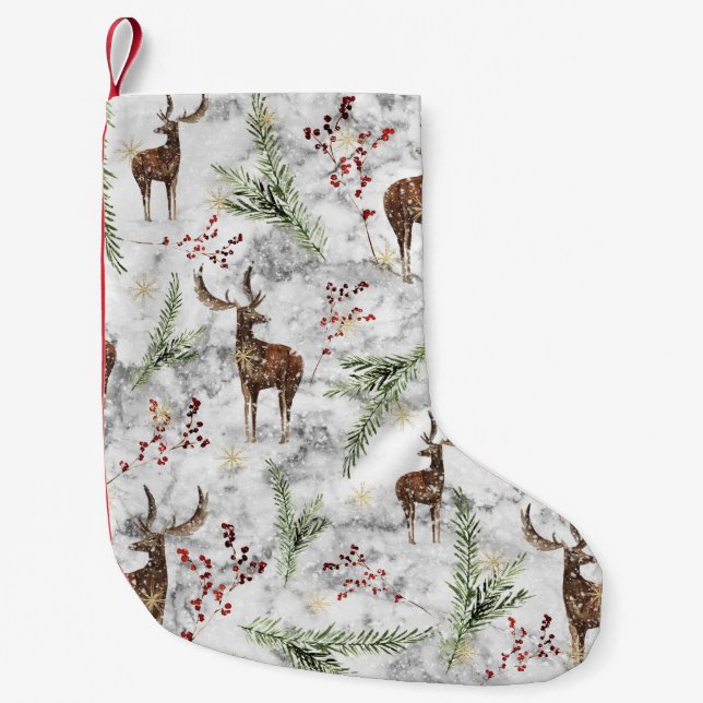 Christmas Tree Dot Art Small Christmas Stocking (Front)