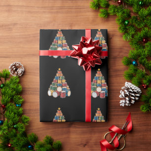 Christmas Tree Drummer Music Holiday Drum Band Wrapping Paper