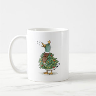 Christmas Tree Duck Singing for Funny Holiday Love Coffee Mug