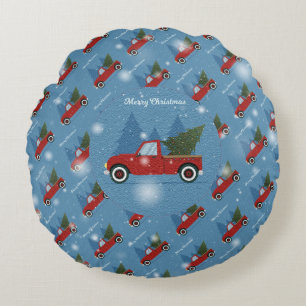 Christmas Tree Elegant Gift Round Pillow