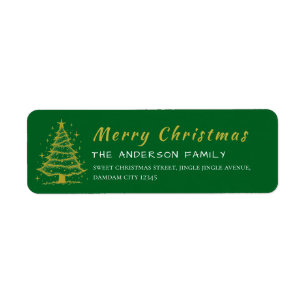 Christmas Tree Elegant Simple Return Address