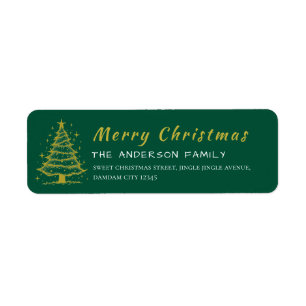 Christmas Tree Elegant Simple Return Address