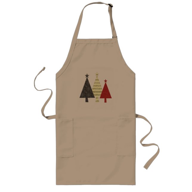 Christmas Tree Elegant Stylish Pattern Minimal Long Apron (Front)