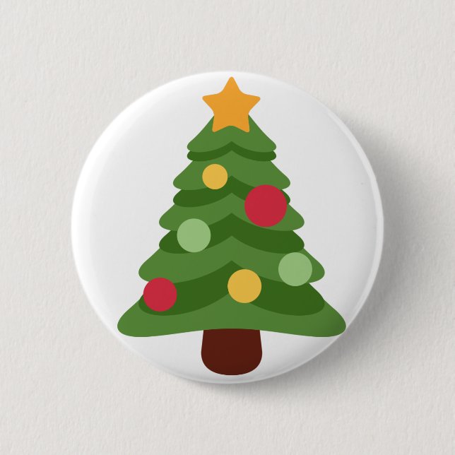 christmas tree emojis 2 inch round button (Front)