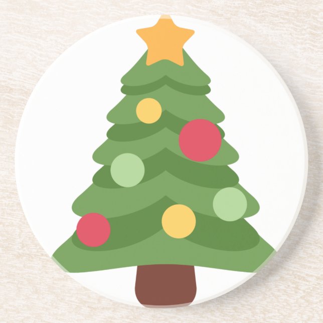 christmas tree emojis coaster (Front)