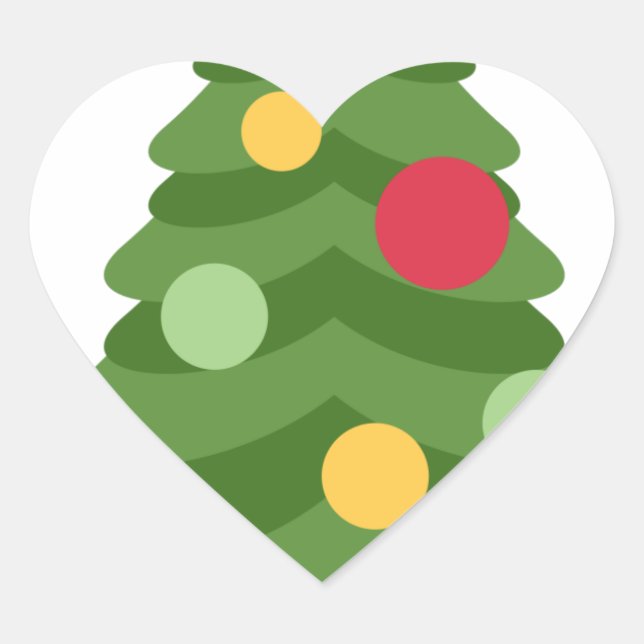 christmas tree emojis heart sticker (Front)