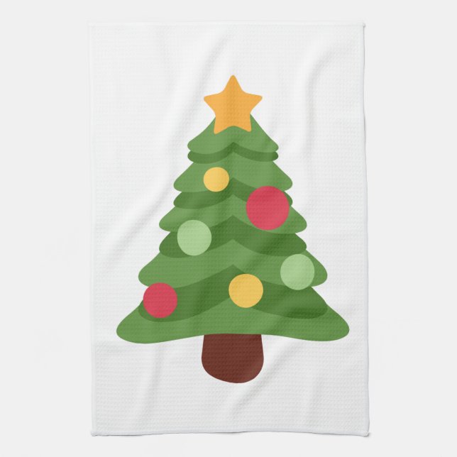 christmas tree emojis kitchen towel (Vertical)