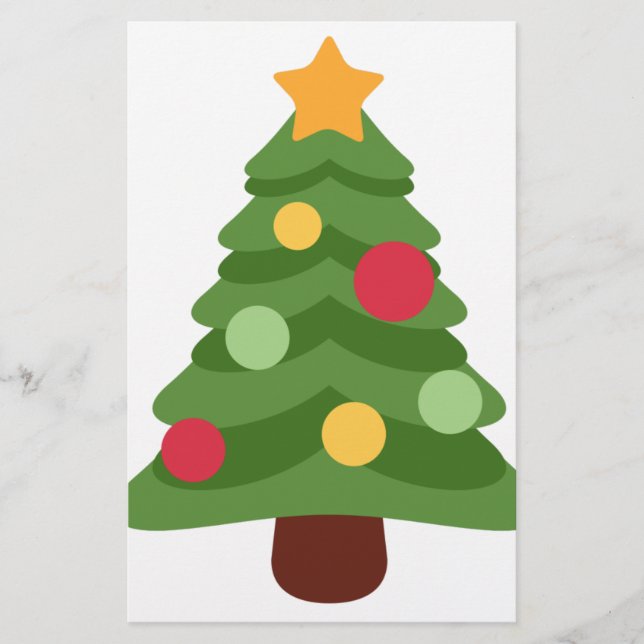 christmas tree emojis stationery (Front)