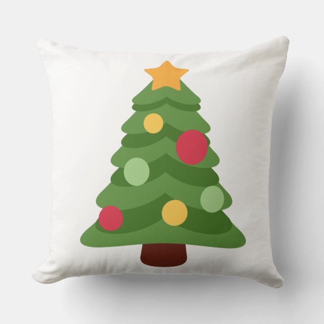 christmas tree emojis throw pillow (Front)