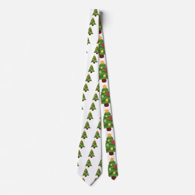 christmas tree emojis tie (Front)