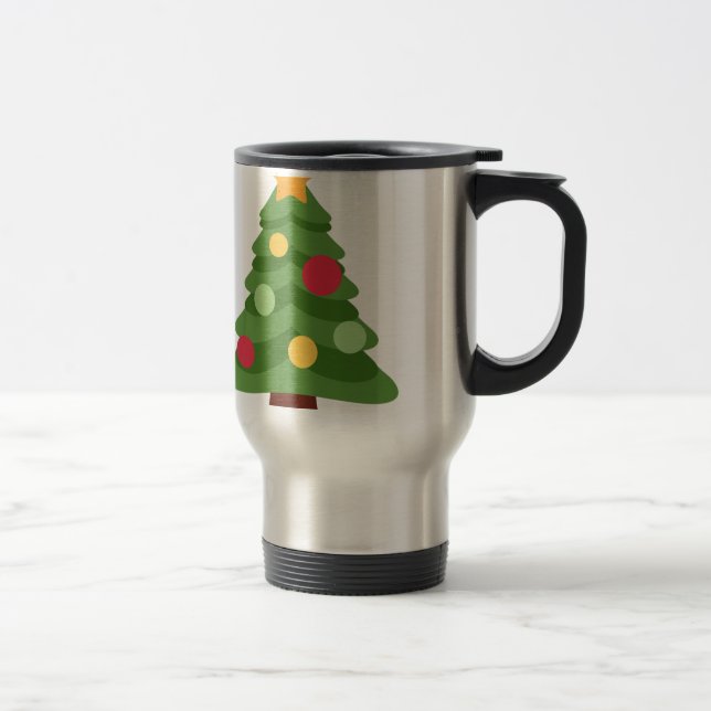 christmas tree emojis travel mug (Right)