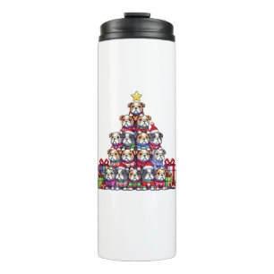 Christmas Tree English Bulldog Bulldogs _1 Thermal Tumbler