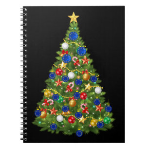 Christmas Tree - European Union Flag EU Euro - b Notebook