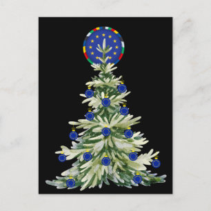 Christmas Tree - European Union Flag EU Euro - b Postcard