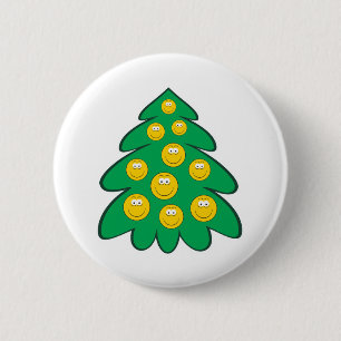 Christmas Tree Face 2 Inch Round Button