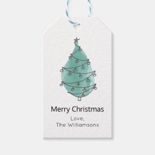Christmas Tree Family Name Gift Tags