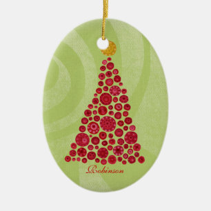 Christmas Tree Family Name Ornament Keepsake