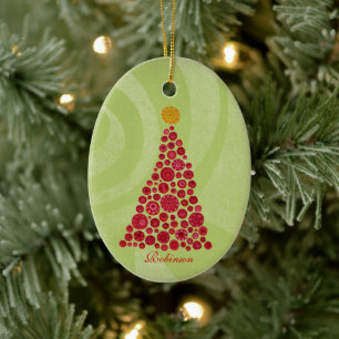 Christmas Tree Family Name Ornament Keepsake