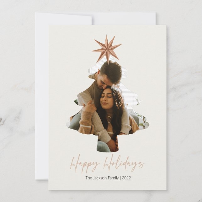 Christmas Tree Family Photo Card (Front)