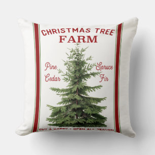 Christmas Tree Farm Farmhouse Throw Pillow