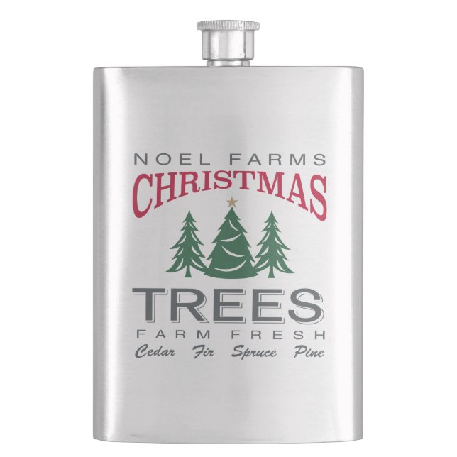 CHRISTMAS TREE FARM HIP FLASK (Front)
