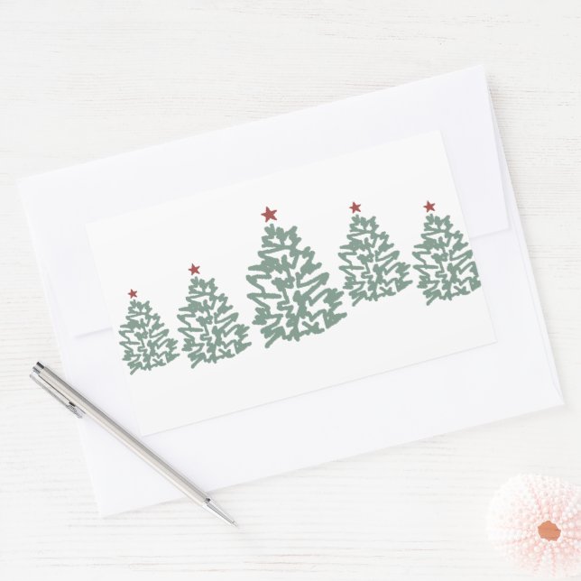 Christmas Tree Farm Illustration Sticker (Envelope)