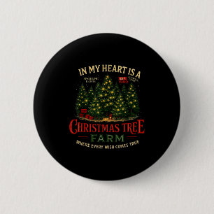 Christmas Tree Farm In My Heart Holiday Forest Gif 2 Inch Round Button