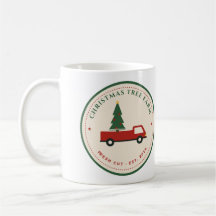 Christmas Tree Farm Vintage Red Truck Coffee Mug