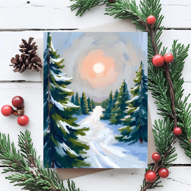 Christmas Tree Farm Watercolor Holiday Card (Creator Uploaded)