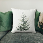 Christmas tree farmhouse Throw Pillow<br><div class="desc">Bring the festive spirit into your home with our Christmas Throw Pillow, featuring a beautifully painted watercolor Christmas tree on a crisp white background. This elegant and cozy pillow adds a touch of holiday charm to any room, making it the perfect accent for your sofa, bed, or favourite chair. The...</div>