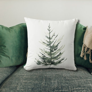 Christmas tree farmhouse Throw Pillow