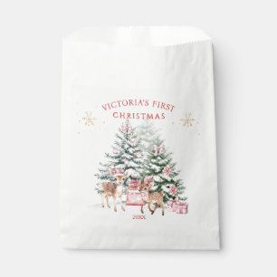Christmas Tree Fawn Baby's First Christmas Favour Bag