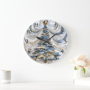 Christmas Tree Festive Magic Large Clock