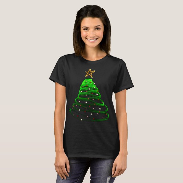 Christmas tree festive merry Xmas holly jolly T-Shirt (Front Full)