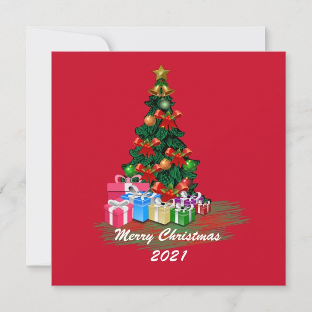 Christmas Tree Flat Greeting Card (Front)