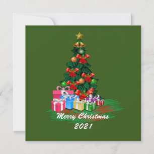 Christmas Tree Flat Greeting Card