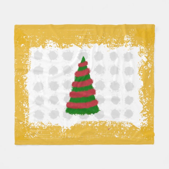 Christmas Tree Fleece Blanket (Front (Horizontal))