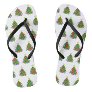 Christmas tree flip flops